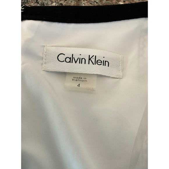 Calvin Klein‎ Dress Black White Sleeveless Sheath Career Women Size 4 - Picture 9 of 10
